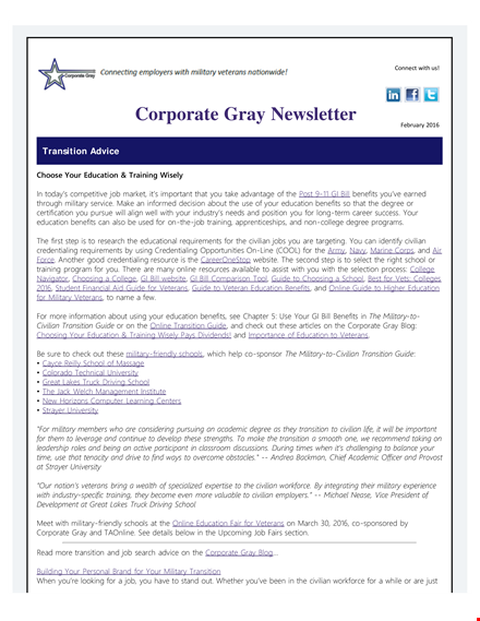 corporate gray newsletter template