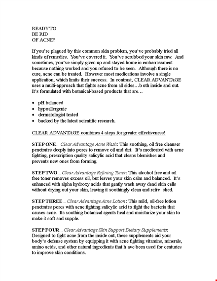 sales letter template - clear advantage template