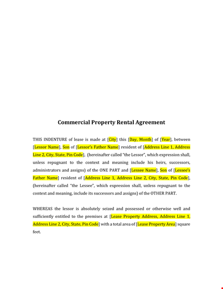 private property lease agreement template template