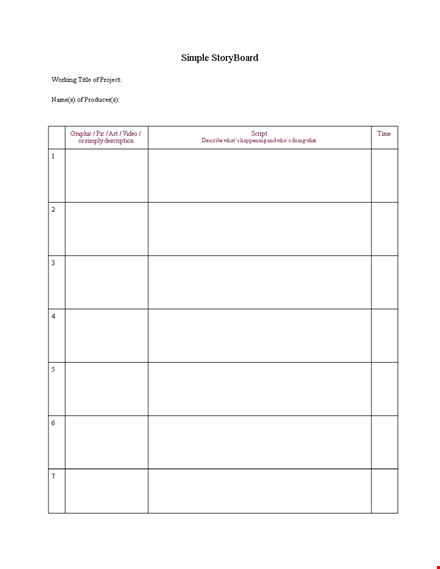 simple storyboard | title templates for working efficiently template