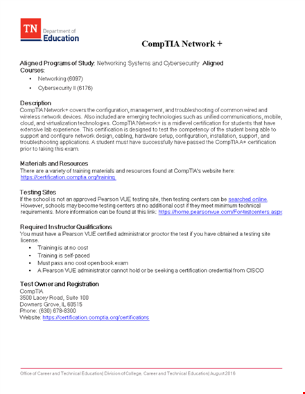 cte sic it comptia net template