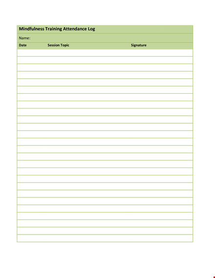 training attendance log template template