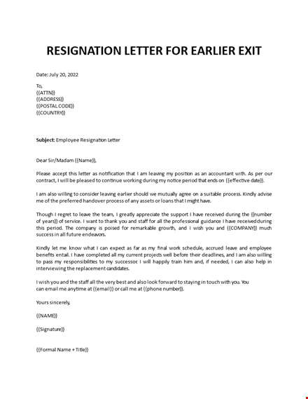 letter of resignation template template