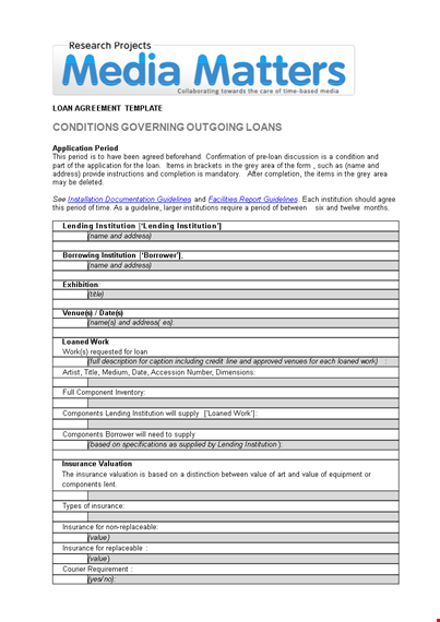 download loan agreement template for borrowers and lenders | institution template