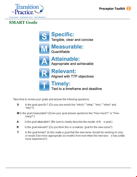 effective nurse goal setting: nursing smart goals example and review template