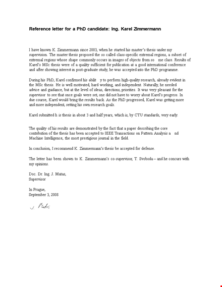 recommendation letter for graduate school from professor template