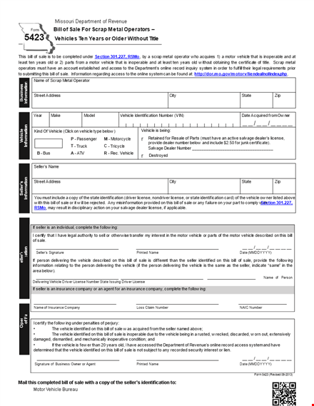 legal business bill of sale template