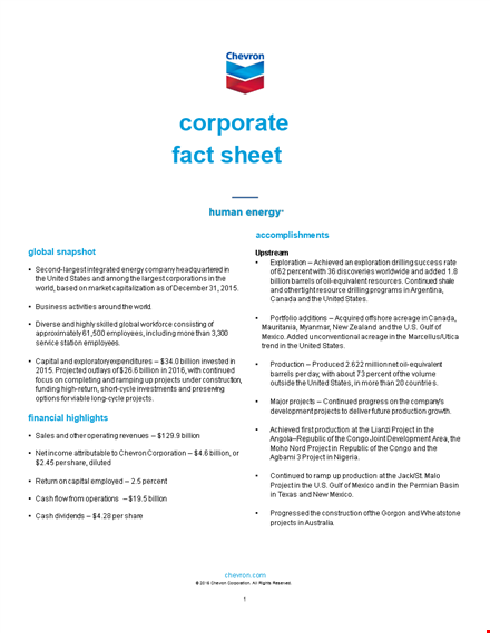 corporate fact template