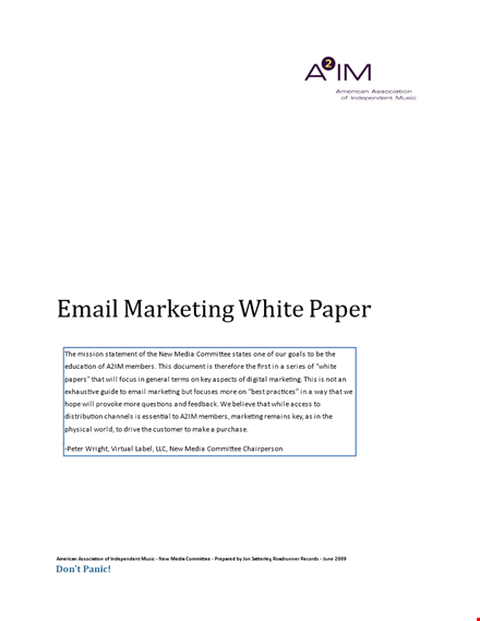 marketing white paper template - create effective email lists | company name template