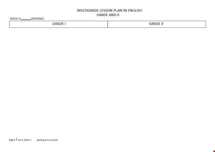 multigrade teaching lesson plan template