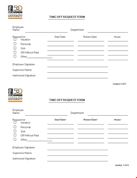 time off request form template - efficiently manage employee time off requests template