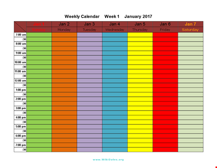weekly calendar template for easy organization - plan your week with this sunday start calendar template