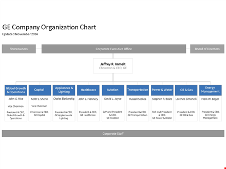 large company organization chart template