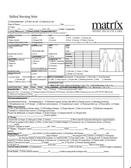 skilled nursing note template