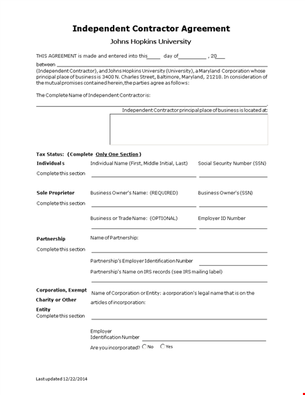 independent contractor agreement for university contractors - clear terms for seamless partnership template