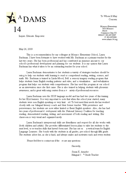 expert letter of recommendation for school students template