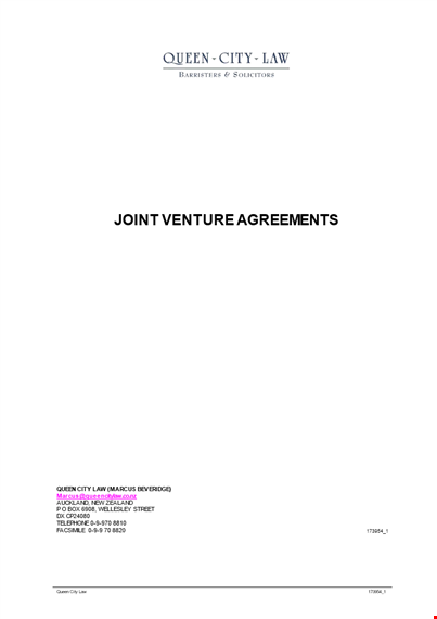 create a solid joint venture agreement between parties - template template
