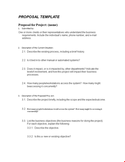project business proposal template word template