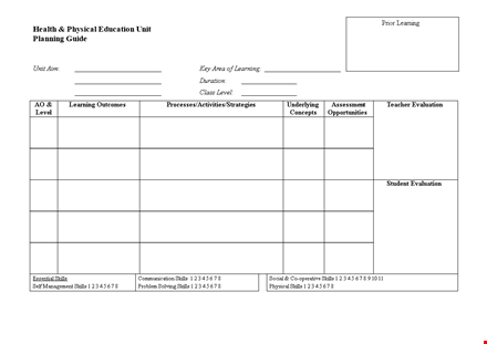 unit plan template template