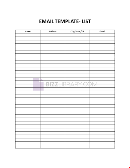 email list  template