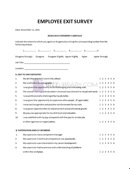 employee exit survey template