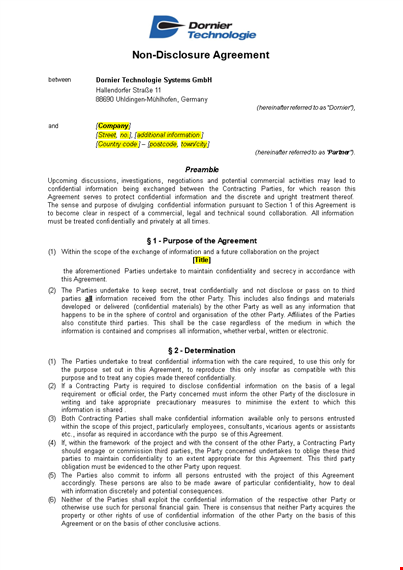 confidentiality agreement template for protecting parties' information template