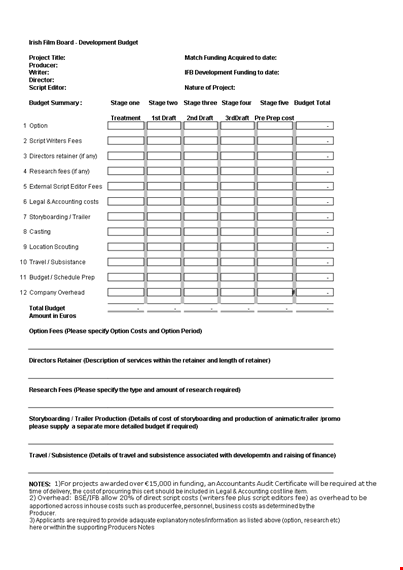 film budget template - create a cost-effective budget for your film production template