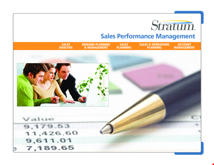 sales performance analysis report - improve sales, customer planning, and analysis with stratum template