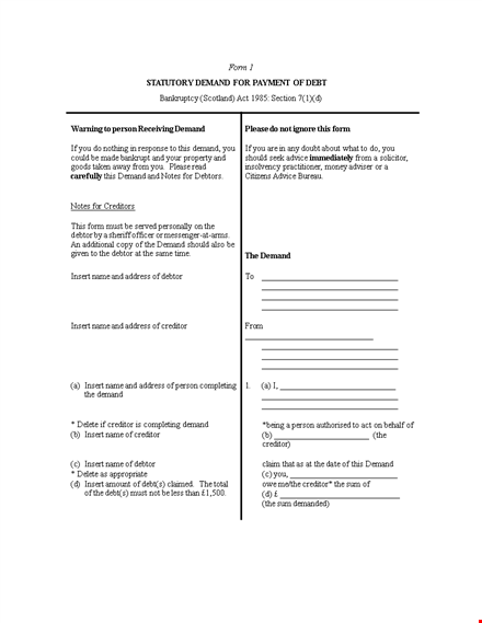 immediate demand letter template for creditors - get the response you deserve template