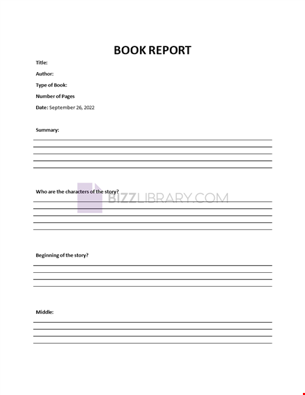 book report sample template template