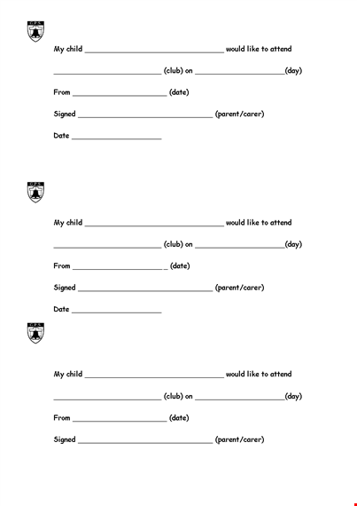 permission slip template for clubs – ensure your child can attend template