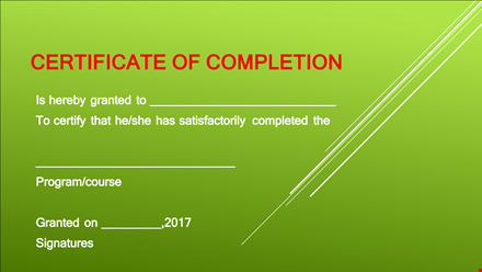 easy to edit certificate of completion ppt template template