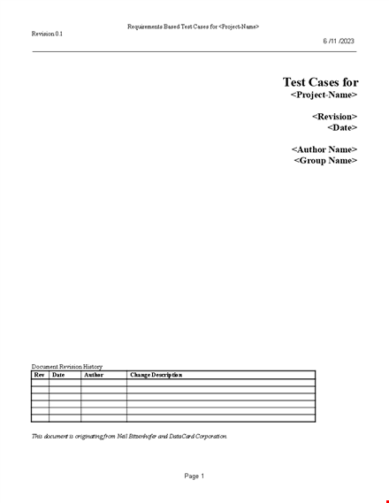 test case template template