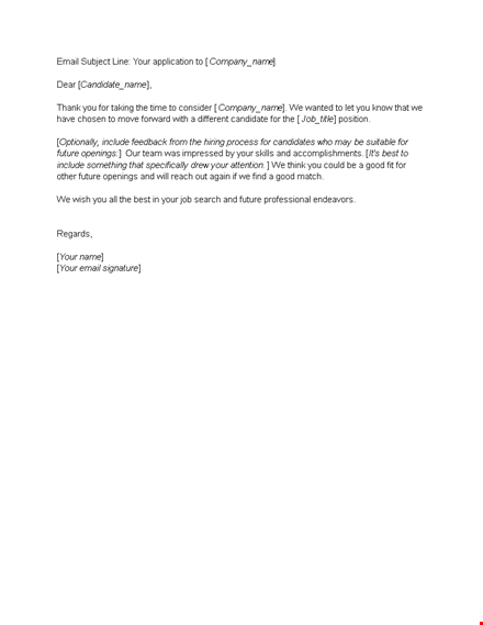 employer email rejection template