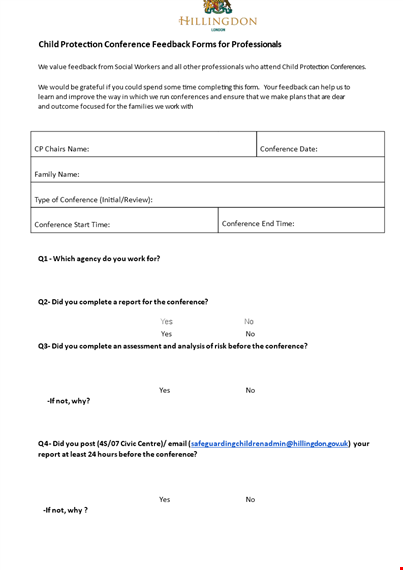 child conference forms for professionals template