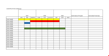 construction schedule template - manage and track your construction projects template