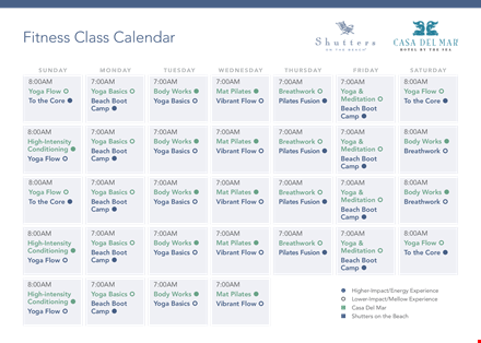 fitness class form template template