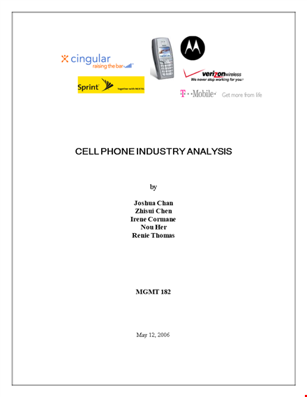 cell phone industry analysis template