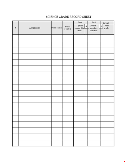 record sheet template