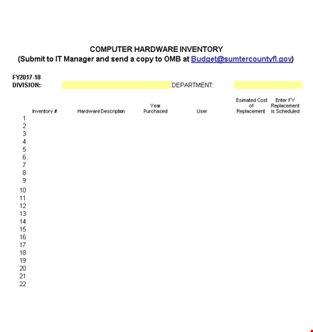 computer hardware template