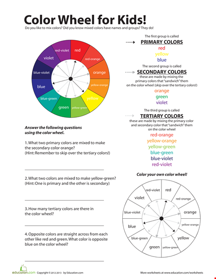 color wheel chart for kids template