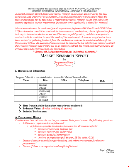market research report sample template odnq template