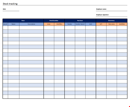 stock tracking template template