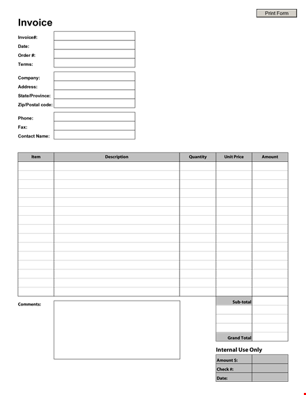 printable business invoice sample | free download | invoice, print, total amount template