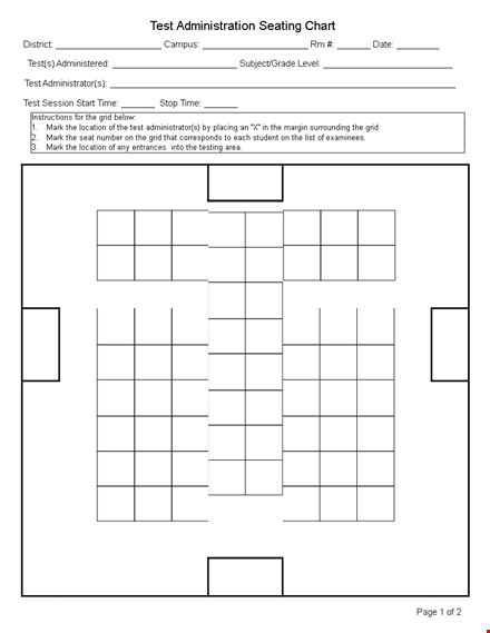 create an organized seating chart - perfect for administrators and students template