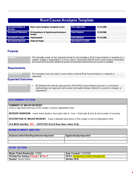 free root cause analysis template - identify and analyze causes quickly template