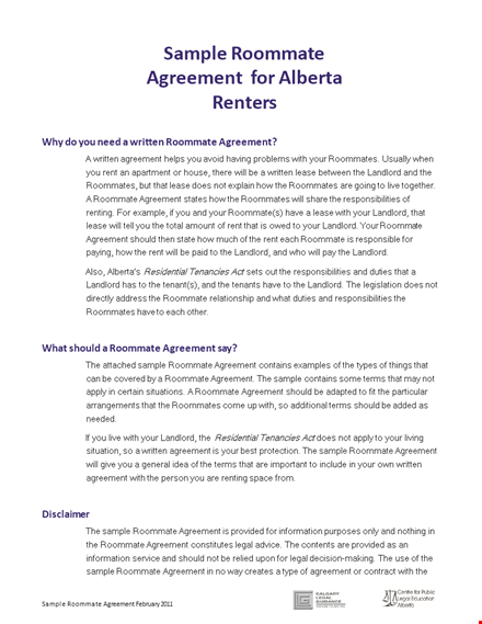 roommate agreement template - create a fair living space for landlords and roommates template