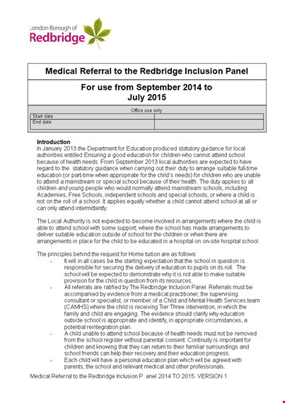 education and health referral form template for school: please ensure proper child referral template