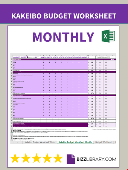 kakeibo budget monthly template