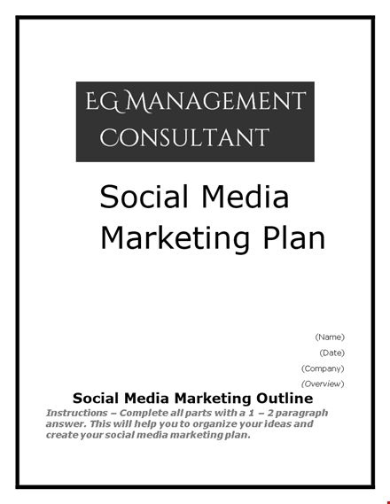 social media marketing plan outline | marketing and media strategy should include social media template